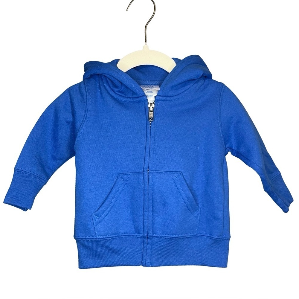 Port & Company Core Fleece Blue Baby Zip-Up Hoodie size 6m